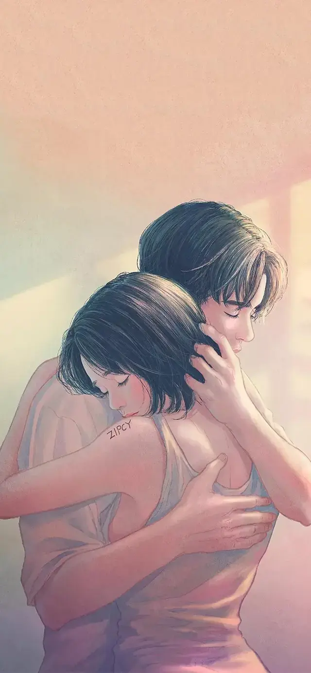 唯美的情侣插画手绘图片   陪你走过四季，手绘情侣图片唯美浪漫（韩漫风唯美甜蜜情侣日常插画）