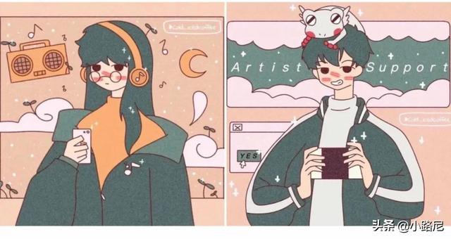 情头 情侣 单人一人一张动漫，单人动漫情侣头像微信（第九篇：卡通可爱情侣头像）