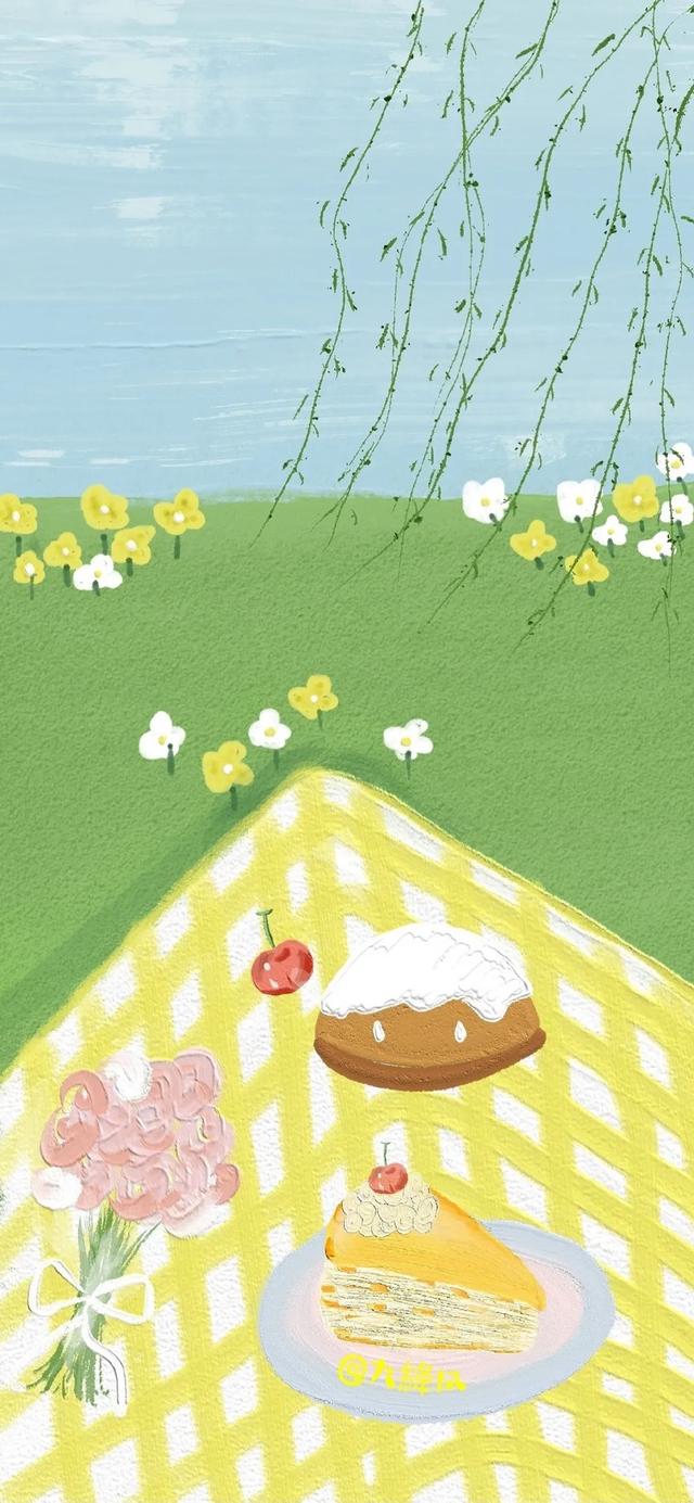 小清新壁纸，小清新壁纸卡通（小清新春日插画壁纸，超级养眼图片）