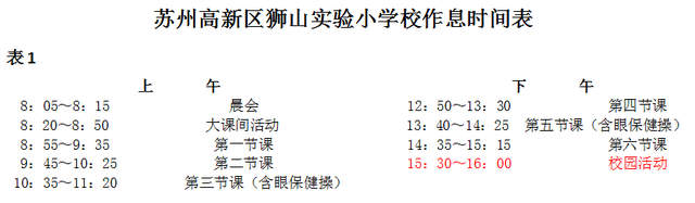 小学几点放学，小学生中午几点放学（苏州37所重点中小学分班、课程表、作息时间汇总）