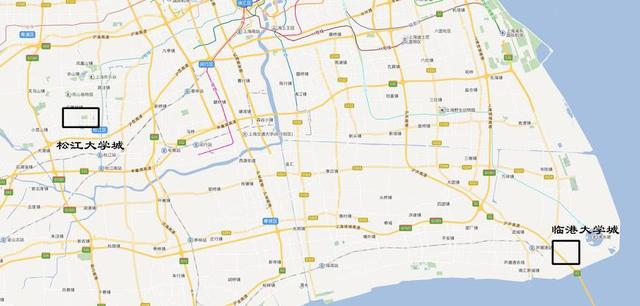 松江大学城地图，上海松江大学城位置图（比较上海郊区的两个大学城）