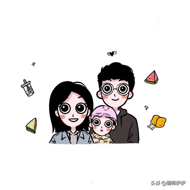 闺蜜头像卡通03微信，闺蜜头像卡通03（整整齐齐的一家人）