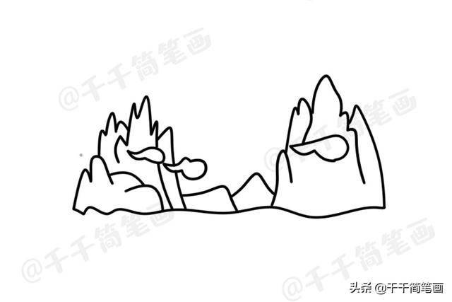 山怎么画简单好看，画山教程简单易学（风景简笔画教程：教你画山峰画）