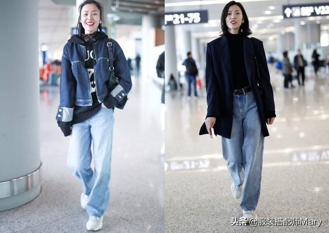 特别宽阔腿牛仔裤怎么穿显酷，宽松阔腿牛仔裤给你足足的气场