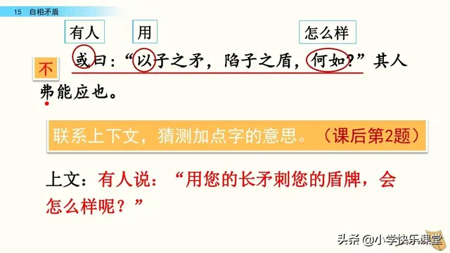 自相矛盾文言文翻译，《自相矛盾》文言文翻译及原文是什么（小学语文部编版五年级下册第15课《自相矛盾》知识点、图文解读）
