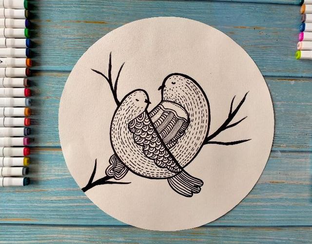 锦鲤怎么画，简笔画小鸟加一些线条也可以很漂亮（锦鲤怎么画简单又漂亮涂色）