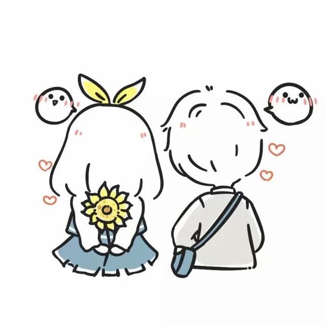 简笔画情侣头像，手绘简笔画情侣头像微信（简笔画情侣头像一男一女分开）