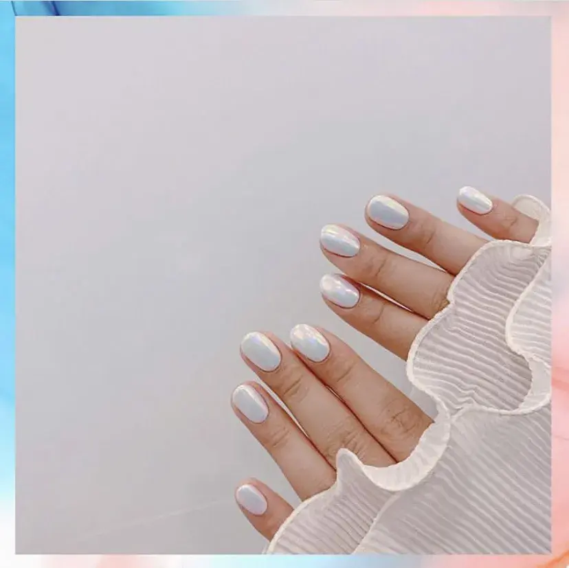 夏天指甲颜色大全图片流行，夏天显白指甲（够仙够清爽最重要是显手白）