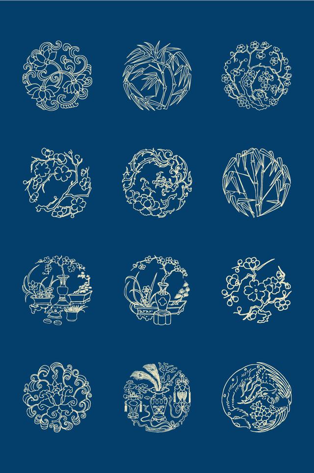 底纹矢量图,底纹素材矢量图(花纹传统古典图案)