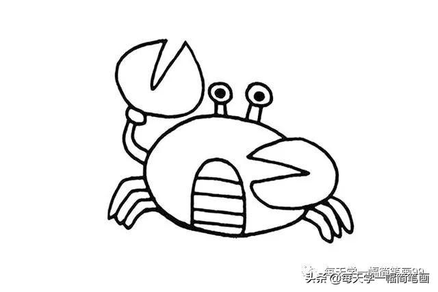 简笔画花生的画法，花生的简笔画图片大全 画法（每天学一幅简笔画--螃蟹简笔画的画法图片大全）