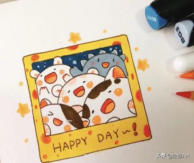 抖音最火可爱简笔画，抖音最火的简笔画（简笔画大佬成团可爱联萌）