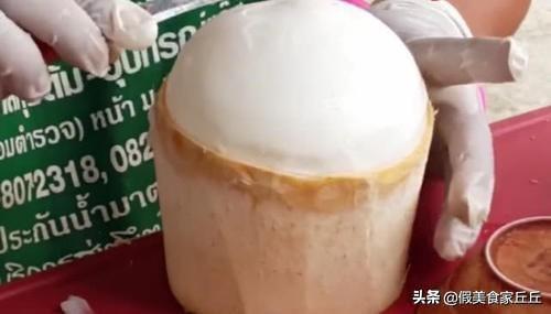 切椰子怎么切完整，手法娴熟干净利索