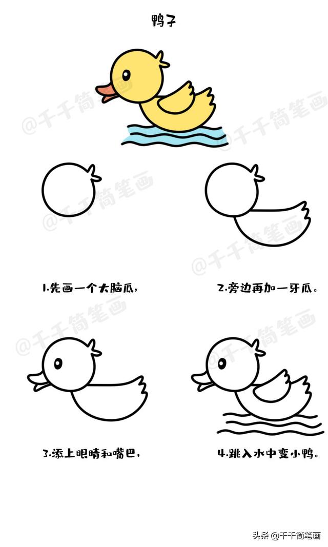 1一3岁宝宝简笔画步骤，1一3岁宝宝简笔画（20个带儿歌的幼儿简笔画教程大全）