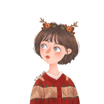 唯美女生头像 #精灵#微信，唯美女生头像 #精灵#（一组鹿角女生头像）