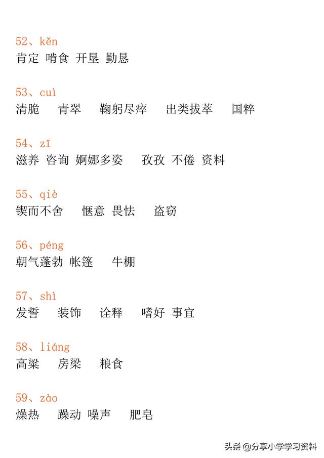 小学生常见同音字100个，小学三年级语文120组常见同音字组词汇总+练习