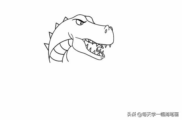 霸王龙怎么画,霸王龙怎么画最霸气,简笔画(凶猛的霸王龙简笔画的画法