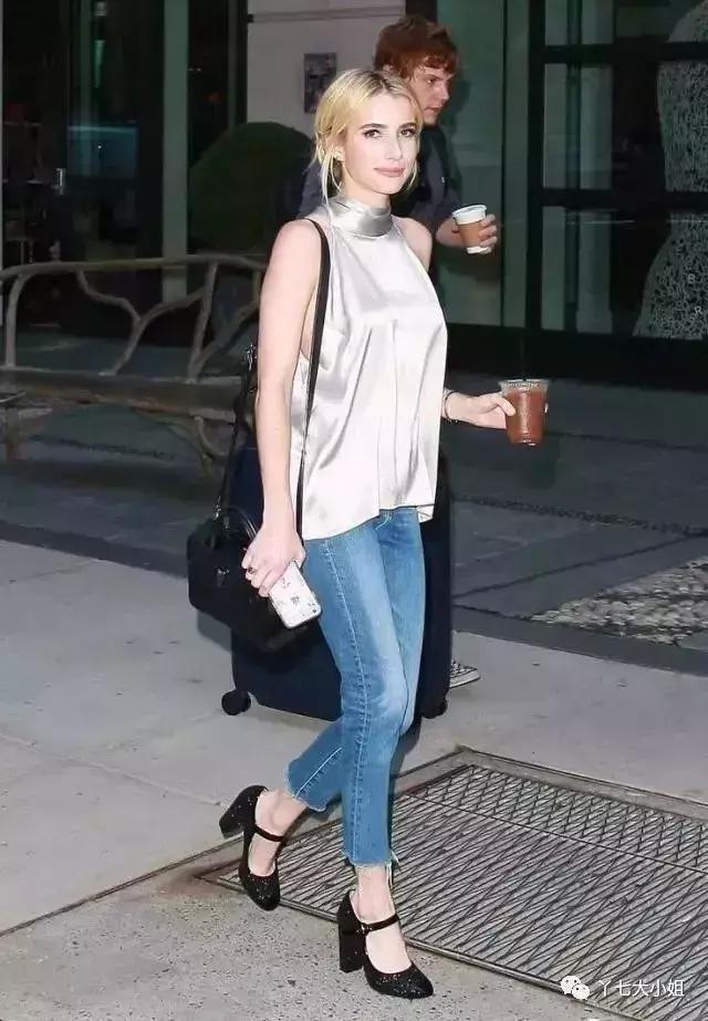 粗跟低帮高跟鞋怎么搭配裤子，气场超强的时髦组合