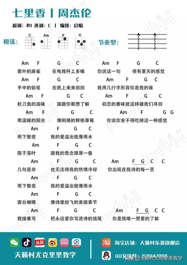 尤克里里新手入门曲谱，初学者如何挑选入门尤克里里（尤克里里初学者曲谱——四大和弦琶音练习曲）