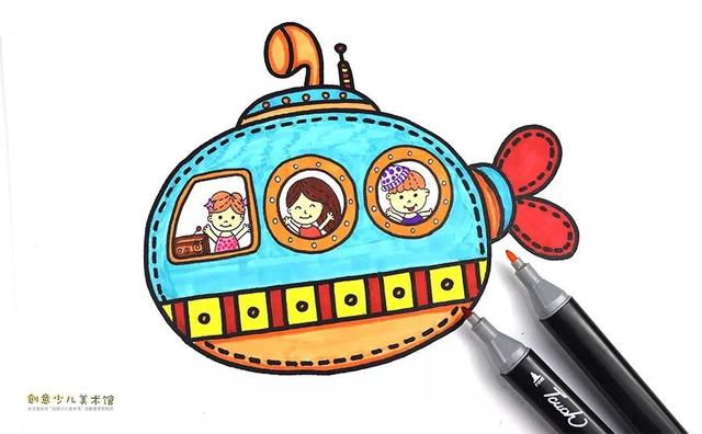 少儿绘画海底世界，幼儿画画海底世界（幼儿趣味画--一起去参观大海吧）
