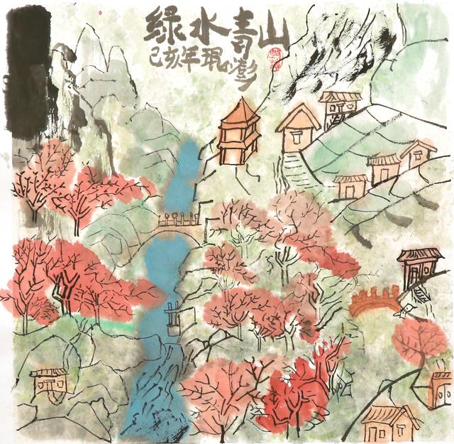 荷花池简笔画，荷花池简笔画手绘（美丽云浮——2020年云浮市庆祝六一儿童节少儿书画作品展）