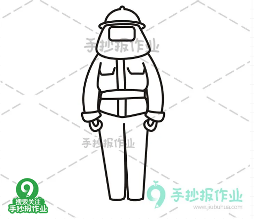 消防车怎么画又简单又漂亮，带颜色的消防车简笔画怎么画（帅气的消防员与消防车简笔画）