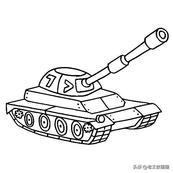 简笔画坦克是怎么画的，虎式重坦简笔画（飞机和坦克的简笔画线稿集锦）
