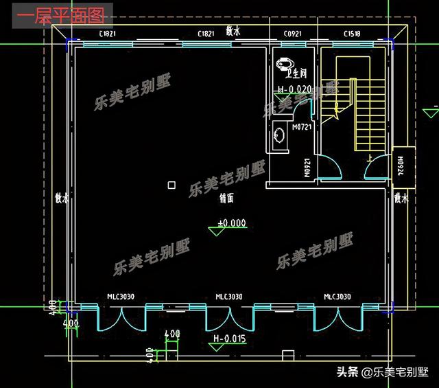 12米x25米临街带商铺自建房设计图，3款带有商铺的农村自建房图纸