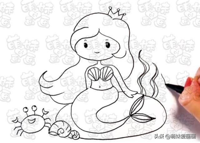 简笔画美人鱼的画法，美人鱼简笔画怎么画美人鱼的画法（神秘海底世界里的美人鱼公主）