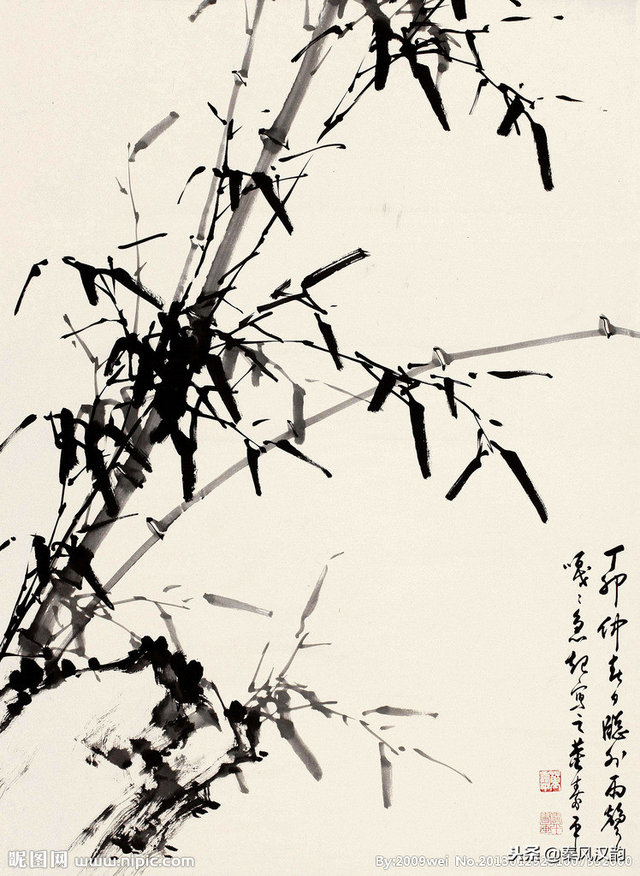 国画竹子的竹枝怎么画，国画竹竿竹枝画法