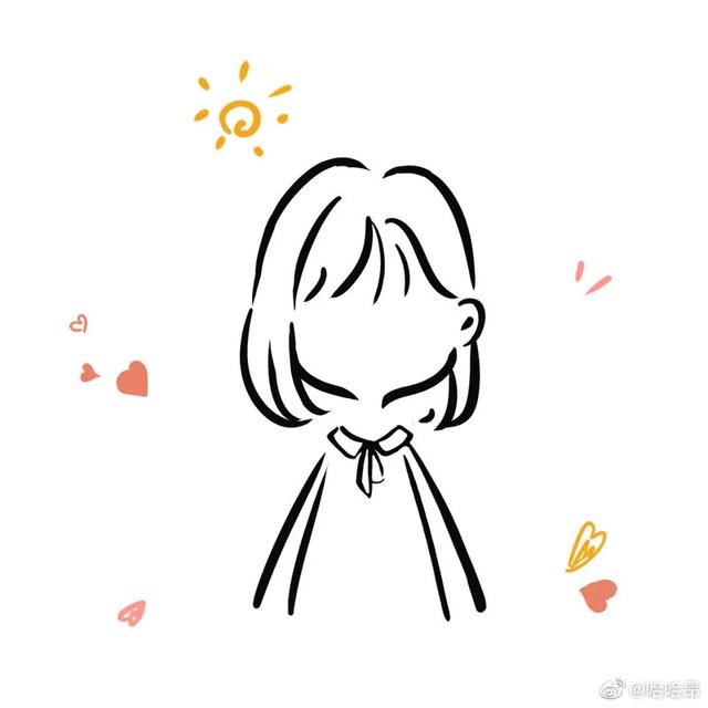 好看的微信女生头像，好看的微信头像女 沙雕可爱卡通闺蜜头像（简笔画短发）