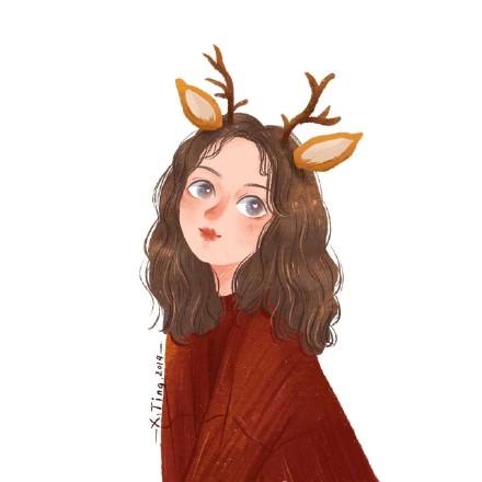 唯美女生头像 #精灵#微信，唯美女生头像 #精灵#（一组鹿角女生头像）