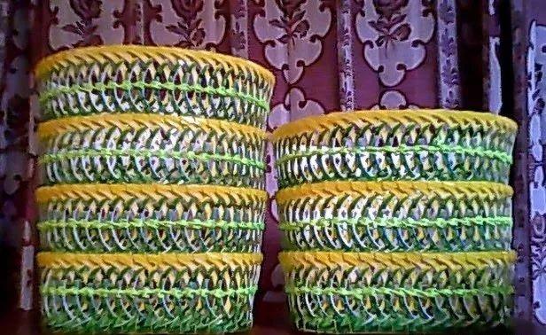 圆篮子的编织方法，怎么编圆篮子（，这么美的收纳篮竟然是用废瓶子做成的，我不相信）