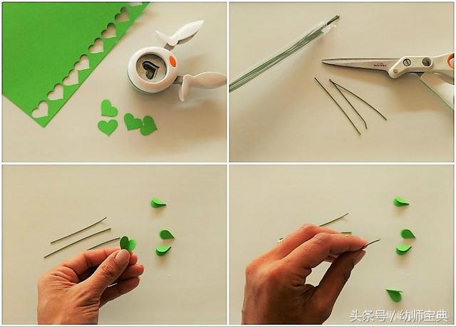 订书钉四叶草教程，订书钉变花图解（怎么少得了这些萌萌哒、易上手的幸运三叶草）