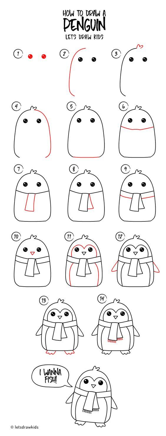 怎么画企鹅-简笔画，如何简笔画企鹅（超详细的动物简笔画教程）