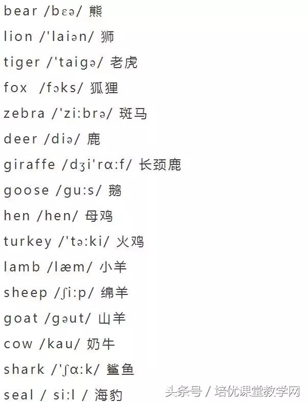 animals英语怎么读，animals怎么读（<附音标>人手一份）