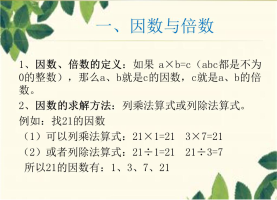 什么是因数，小学数字知识点之——因数与倍数的知识总结