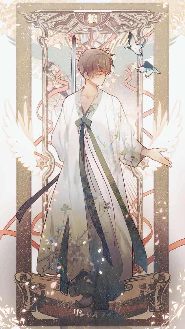 魔法少女小樱人物塔罗牌风格插画,这画风精致又美腻!