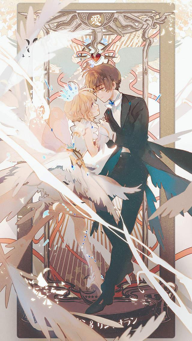 魔法少女小樱人物塔罗牌风格插画,这画风精致又美腻!