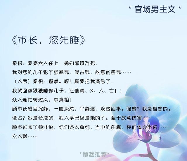 男主是市长的小说，谁有男主是市长的宠文小说O∩（推荐几部男主是领导的小说）