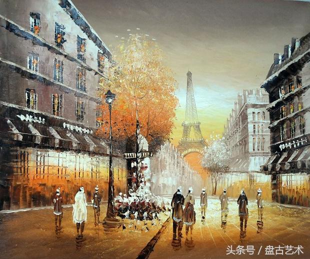 手绘唯美小镇街景油画图片   时光深处的宁静，油画小镇简笔画（手绘法国巴黎街景油画“巴黎归来不看街”“黄山归来不看山”美誉）