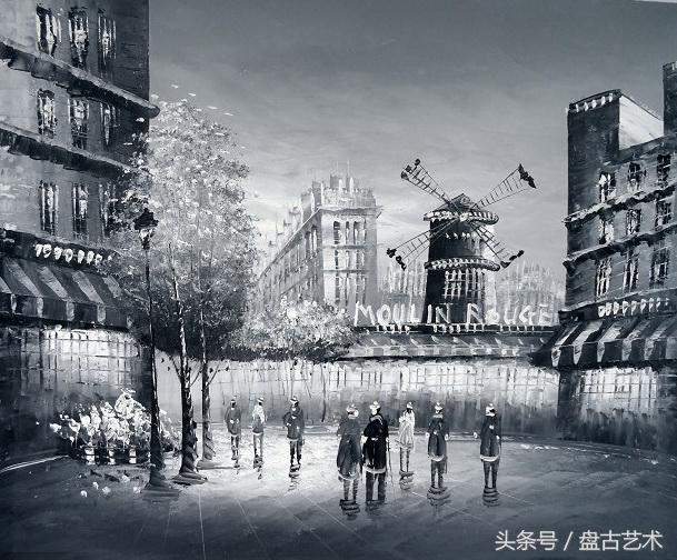 手绘唯美小镇街景油画图片   时光深处的宁静，油画小镇简笔画（手绘法国巴黎街景油画“巴黎归来不看街”“黄山归来不看山”美誉）