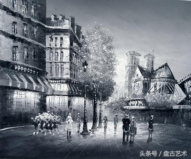 手绘唯美小镇街景油画图片   时光深处的宁静，油画小镇简笔画（手绘法国巴黎街景油画“巴黎归来不看街”“黄山归来不看山”美誉）
