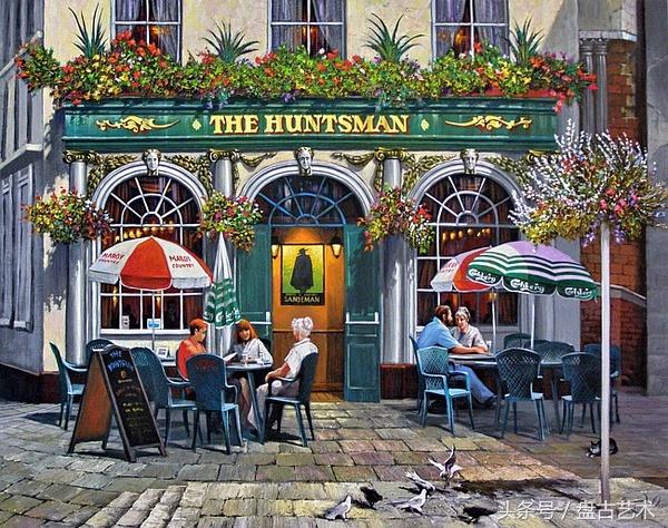 手绘唯美小镇街景油画图片   时光深处的宁静，油画小镇简笔画（手绘法国巴黎街景油画“巴黎归来不看街”“黄山归来不看山”美誉）