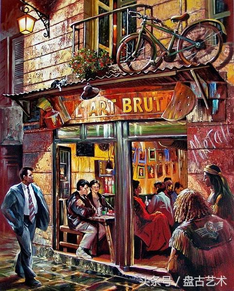 手绘唯美小镇街景油画图片   时光深处的宁静，油画小镇简笔画（手绘法国巴黎街景油画“巴黎归来不看街”“黄山归来不看山”美誉）