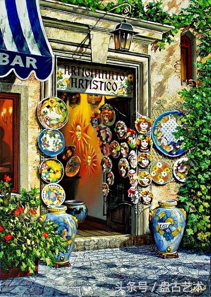 手绘唯美小镇街景油画图片   时光深处的宁静，油画小镇简笔画（手绘法国巴黎街景油画“巴黎归来不看街”“黄山归来不看山”美誉）