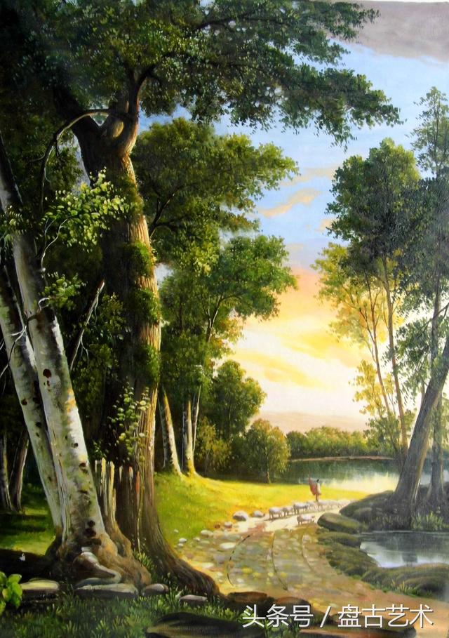 手绘唯美小镇街景油画图片   时光深处的宁静，油画小镇简笔画（手绘法国巴黎街景油画“巴黎归来不看街”“黄山归来不看山”美誉）