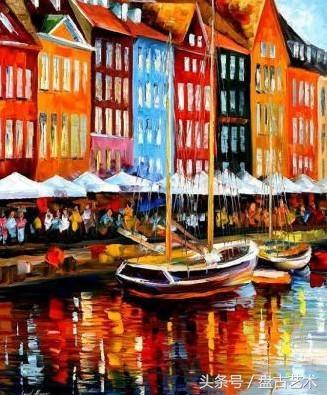 手绘唯美小镇街景油画图片   时光深处的宁静，油画小镇简笔画（手绘法国巴黎街景油画“巴黎归来不看街”“黄山归来不看山”美誉）