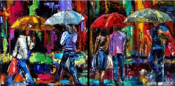 手绘唯美小镇街景油画图片   时光深处的宁静，油画小镇简笔画（手绘法国巴黎街景油画“巴黎归来不看街”“黄山归来不看山”美誉）