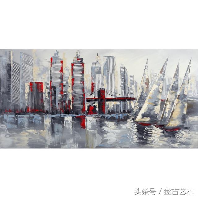 手绘唯美小镇街景油画图片   时光深处的宁静，油画小镇简笔画（手绘法国巴黎街景油画“巴黎归来不看街”“黄山归来不看山”美誉）