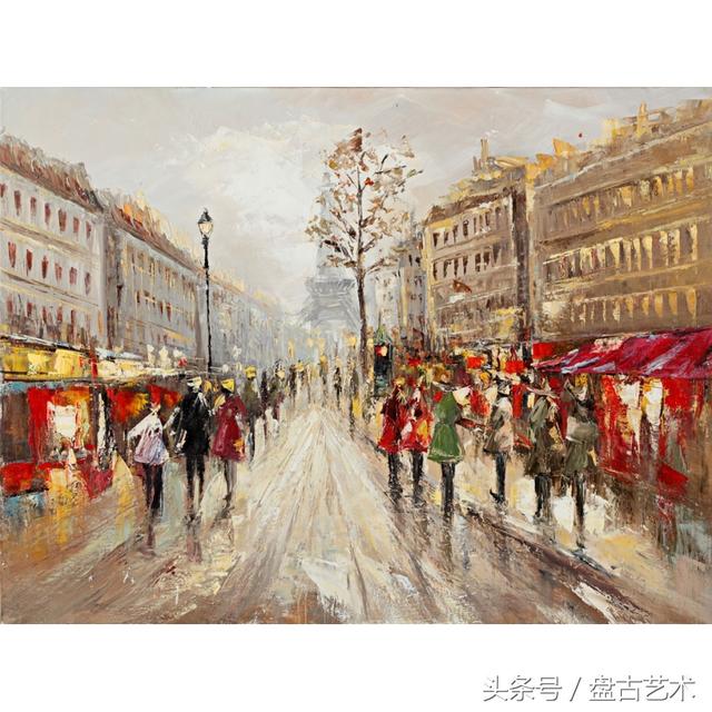 手绘唯美小镇街景油画图片   时光深处的宁静，油画小镇简笔画（手绘法国巴黎街景油画“巴黎归来不看街”“黄山归来不看山”美誉）